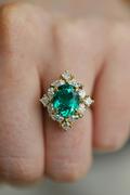 Oval Cut Emerald Engagement Ring